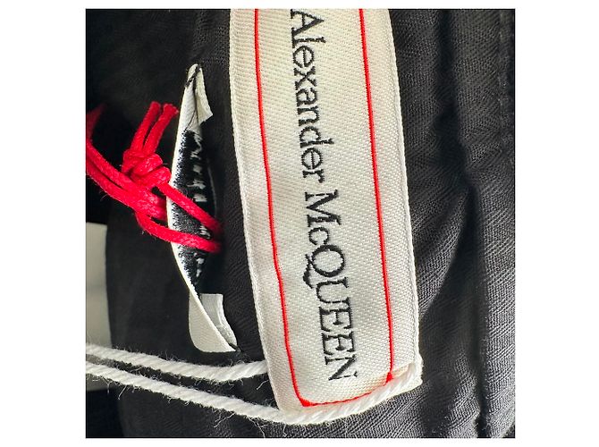 Calças de jogging Alexander Mcqueen com estampado de logótipo em algodão preto - vista 7
