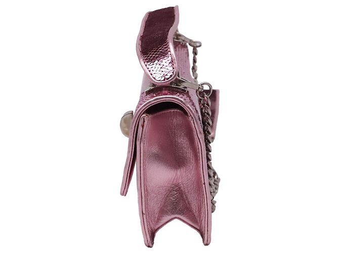 Miu Miu Small Cleo Sequined Shoulder Bag in Pink Leather - view 3