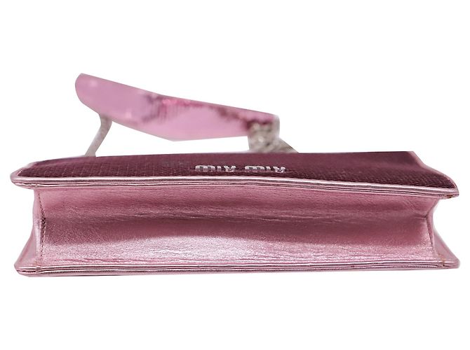 Miu Miu Small Cleo Sequined Shoulder Bag in Pink Leather - view 6