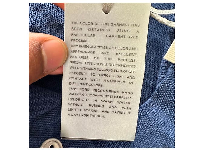 Polo a maniche corte Tom Ford in cotone blu navy - vista 11
