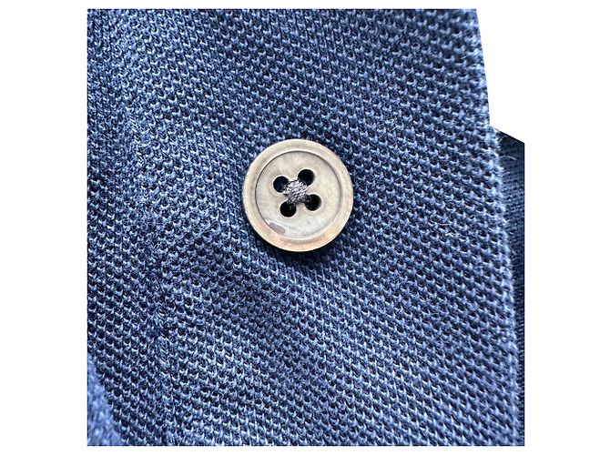 Polo a maniche corte Tom Ford in cotone blu navy - vista 12