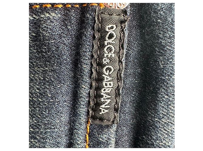 Jeans skinny in cotone blu navy con patch logo Dolce & Gabbana - vista 12