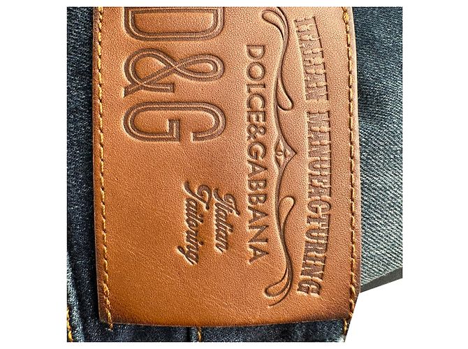 Jeans skinny in cotone blu navy con patch logo Dolce & Gabbana - vista 13