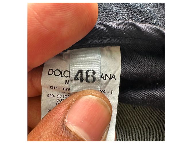 Jeans skinny in cotone blu navy con patch logo Dolce & Gabbana - vista 4