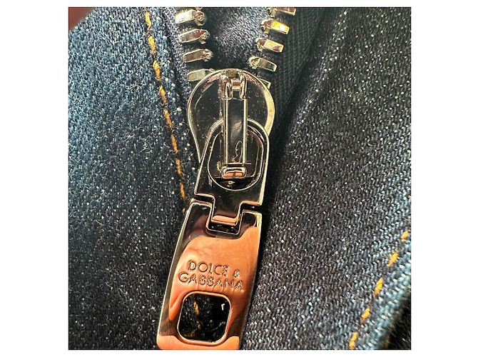 Jeans skinny in cotone blu navy con patch logo Dolce & Gabbana - vista 8