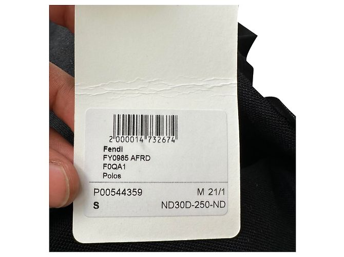 Fendi Polohemd aus schwarzer Baumwolle mit besticktem Logo - Ansicht 14