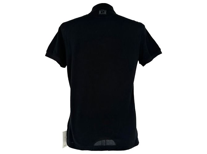 Fendi Polohemd aus schwarzer Baumwolle mit besticktem Logo - Ansicht 3