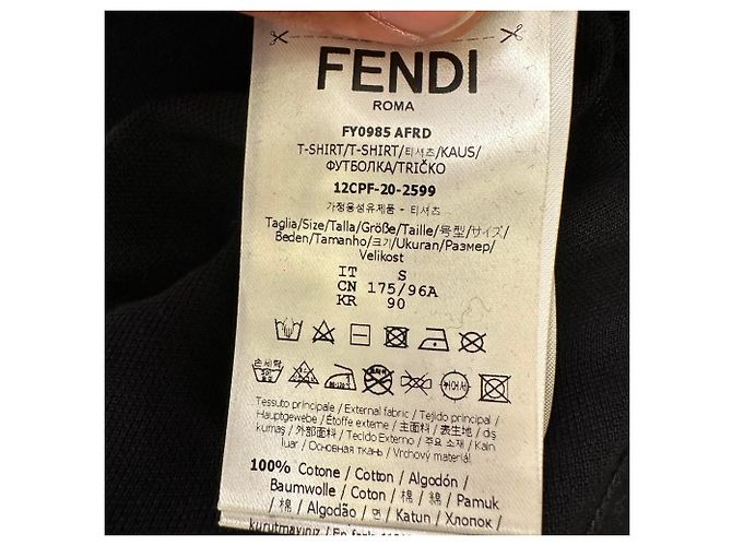 Fendi Polohemd aus schwarzer Baumwolle mit besticktem Logo - Ansicht 6