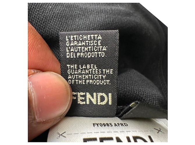 Fendi Polohemd aus schwarzer Baumwolle mit besticktem Logo - Ansicht 7