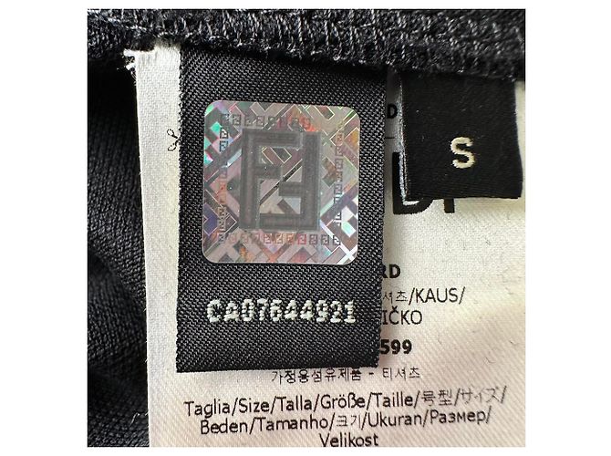Fendi Polohemd aus schwarzer Baumwolle mit besticktem Logo - Ansicht 8