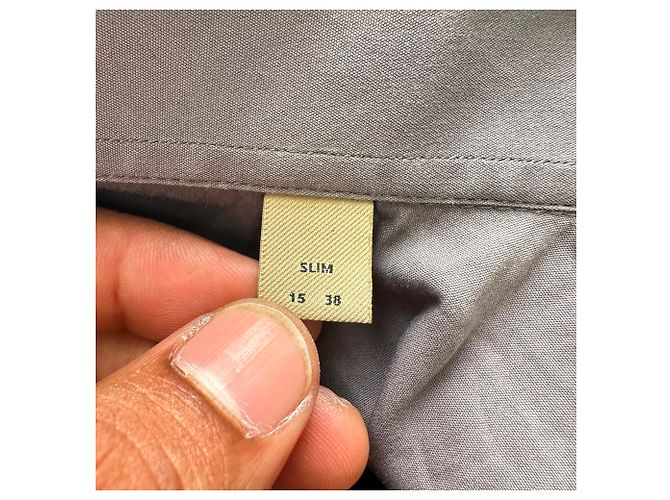 Camicia Burberry a maniche lunghe con bottoni in cotone grigio - vista 11
