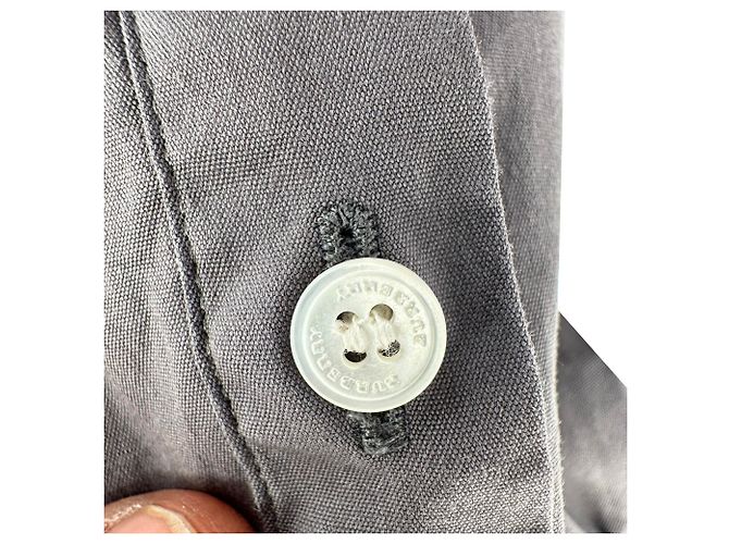 Camicia Burberry a maniche lunghe con bottoni in cotone grigio - vista 4