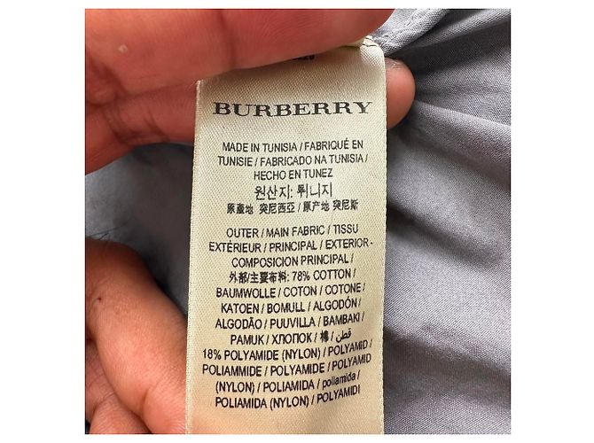 Camicia Burberry a maniche lunghe con bottoni in cotone grigio - vista 5