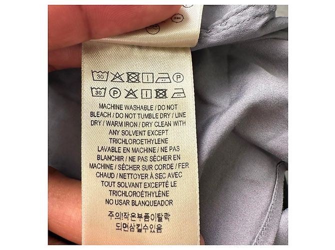 Camicia Burberry a maniche lunghe con bottoni in cotone grigio - vista 7