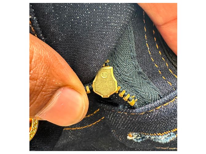 Jeans Versace Taylor-Fit con patch in cotone blu navy - vista 14