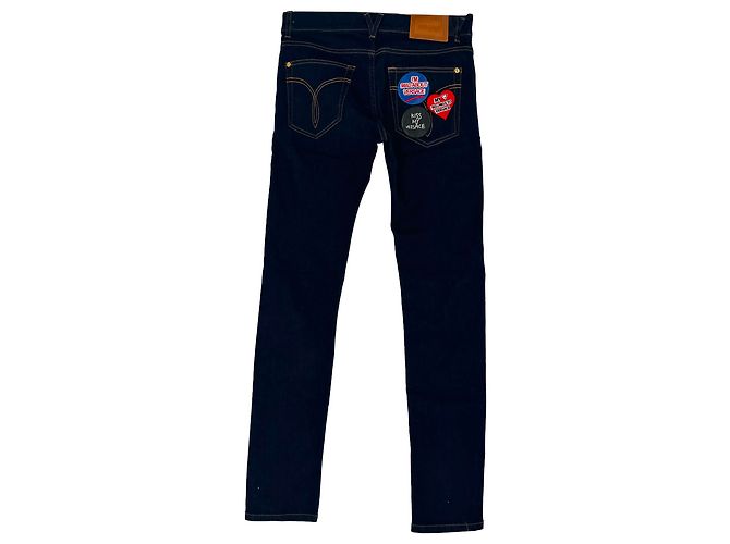 Jeans Versace Taylor-Fit con patch in cotone blu navy - vista 2