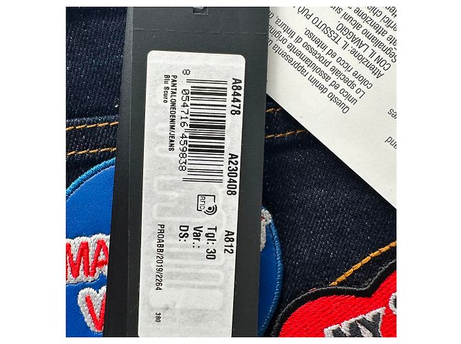 Jeans Versace Taylor-Fit con patch in cotone blu navy - vista 22