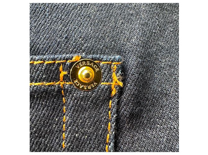 Jeans Versace Taylor-Fit con patch in cotone blu navy - vista 25