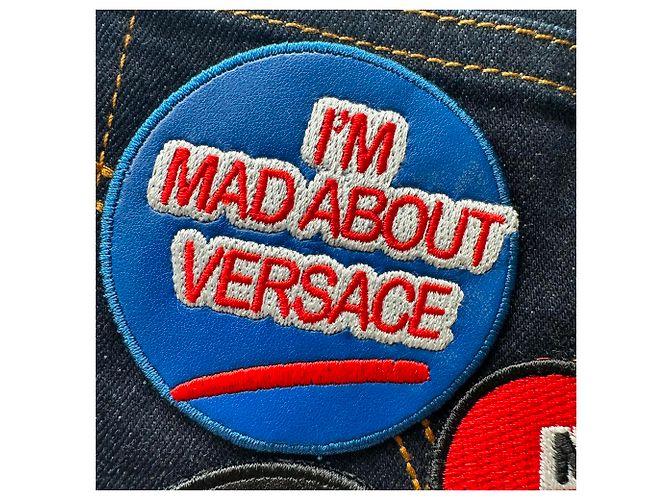 Jeans Versace Taylor-Fit con patch in cotone blu navy - vista 26