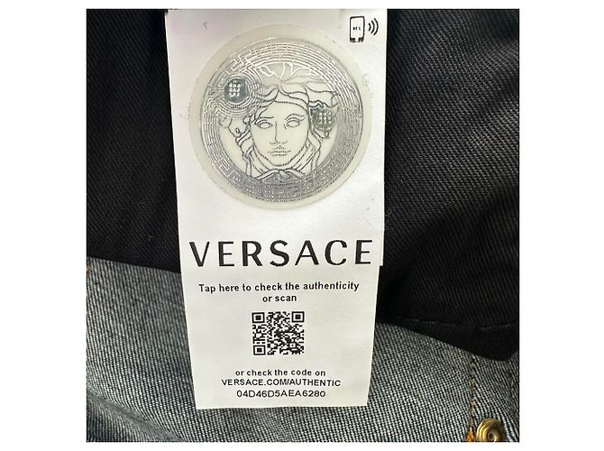 Jeans Versace Taylor-Fit con patch in cotone blu navy - vista 8