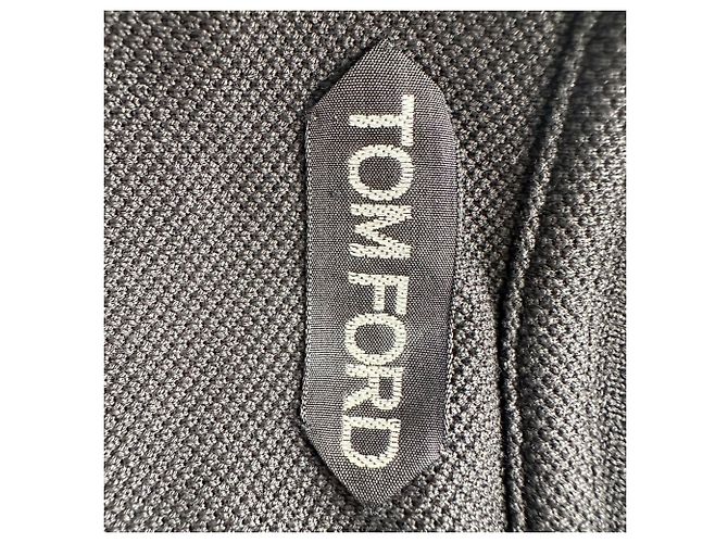 Polo a maniche corte Tom Ford in cotone nero - vista 9