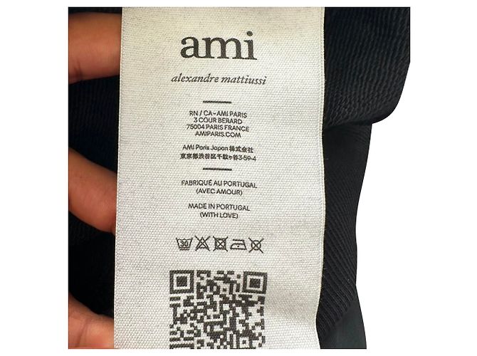 Ami Paris Ami de Cœur Hoodie aus schwarzer Baumwolle - Ansicht 6