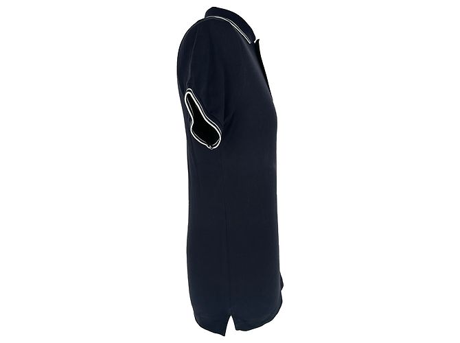 Polo Stone Island con patch logo in cotone blu navy - vista 2