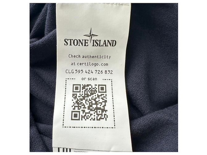 Polo Stone Island con patch logo in cotone blu navy - vista 7