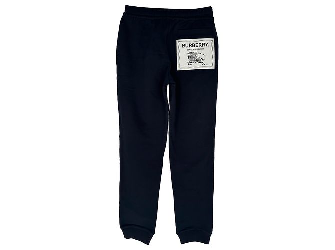 Pantaloni jogger Burberry con patch Equestrian Knight in cotone nero - vista 2