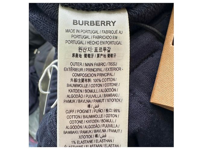 Pantaloni jogger Burberry con patch Equestrian Knight in cotone nero - vista 5