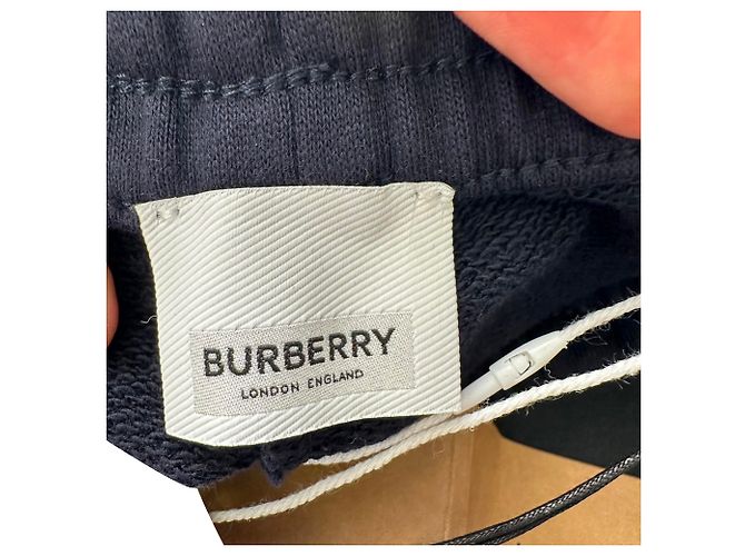 Pantaloni jogger Burberry con patch Equestrian Knight in cotone nero - vista 6