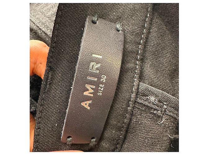 Jeans Amiri Mx2 Skinny-Fit Distressed in cotone nero - vista 11
