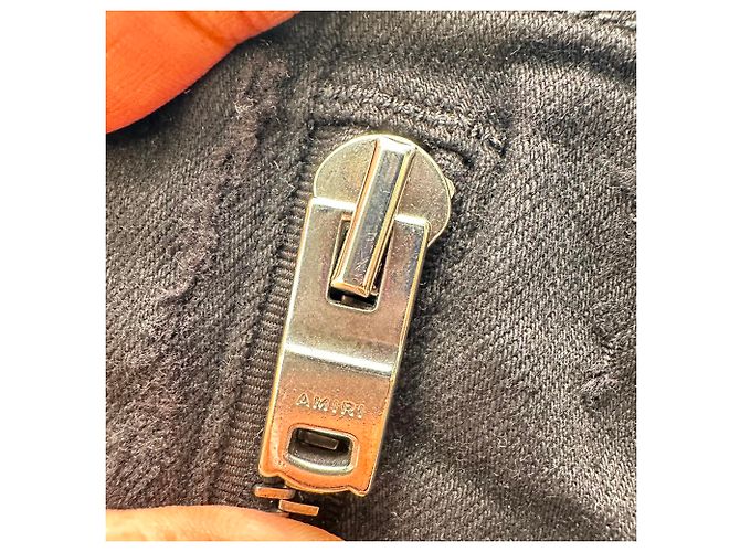 Jeans Amiri Mx2 Skinny-Fit Distressed in cotone nero - vista 14