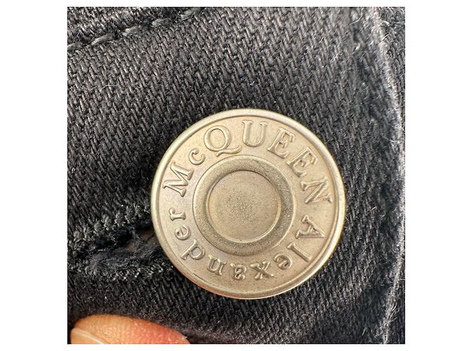 Jeans Slim-Fit in cotone nero con logo ricamato Alexander Mcqueen - vista 5