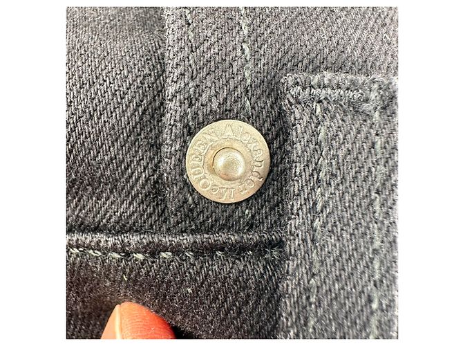 Jeans Slim-Fit in cotone nero con logo ricamato Alexander Mcqueen - vista 6