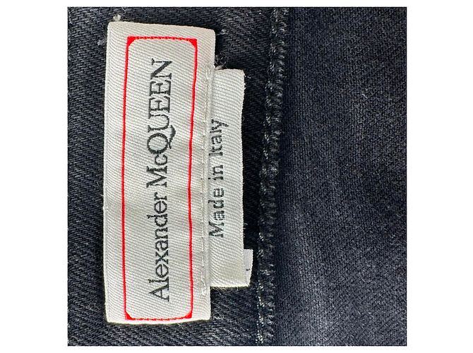 Jeans Slim-Fit in cotone nero con logo ricamato Alexander Mcqueen - vista 7