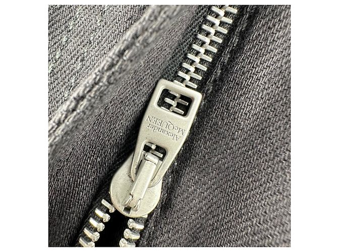 Jeans Slim-Fit in cotone nero con logo ricamato Alexander Mcqueen - vista 8