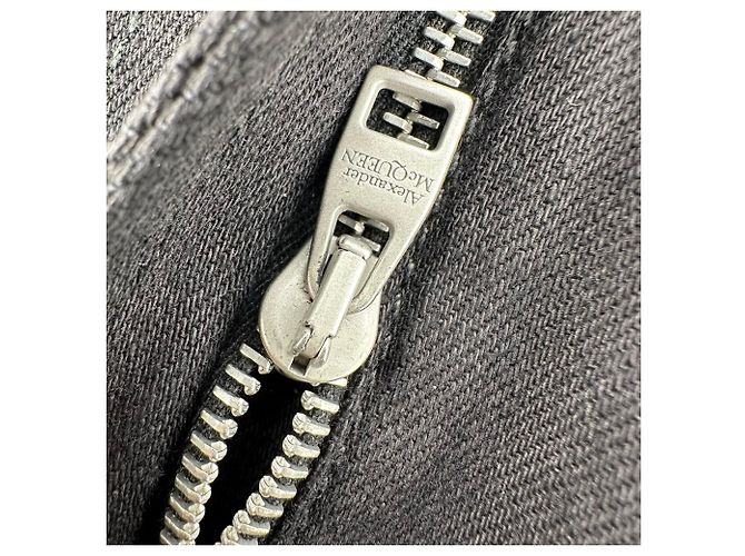 Jeans Slim-Fit in cotone nero con logo ricamato Alexander Mcqueen - vista 9