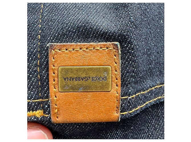 Jeans Capri Dolce & Gabbana con placca logo in cotone nero - vista 3