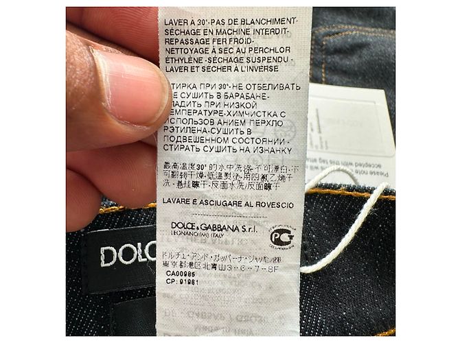 Jeans Capri Dolce & Gabbana con placca logo in cotone nero - vista 5