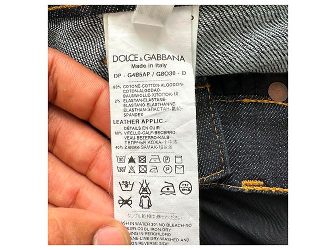 Jeans Capri Dolce & Gabbana con placca logo in cotone nero - vista 6