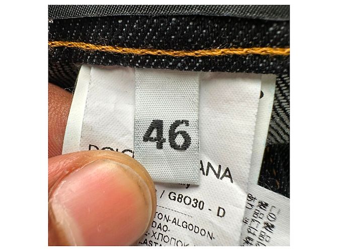 Jeans Capri Dolce & Gabbana con placca logo in cotone nero - vista 7