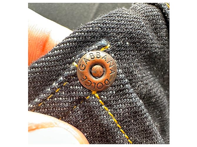 Jeans Capri Dolce & Gabbana con placca logo in cotone nero - vista 9