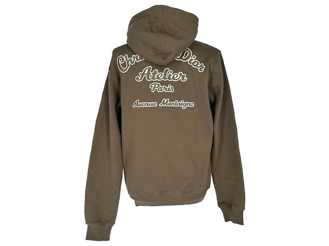 Autre Marque Dior Hoodie mit besticktem Logo aus brauner Baumwolle - Ansicht 3