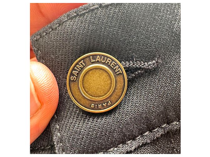 Autre Marque Jeans Slim-Fit Saint Laurent em algodão preto - vista 14