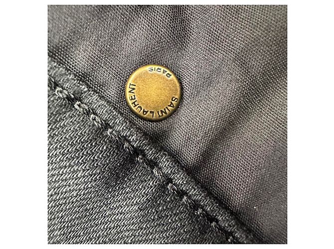 Autre Marque Jeans Slim-Fit Saint Laurent em algodão preto - vista 7