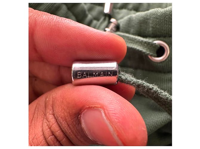 Balmain Drawstring Logo-Print Sweatpants in Olive Cotton Green Olive green - view 10
