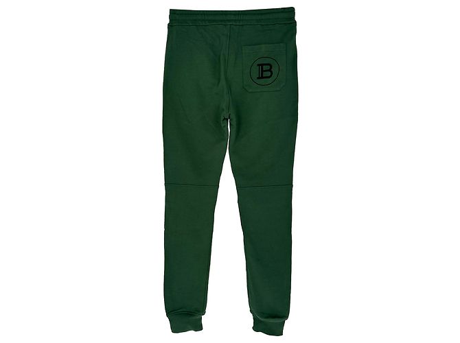 Balmain Drawstring Logo-Print Sweatpants in Olive Cotton Green Olive green - view 2