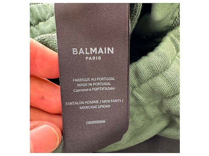 Balmain Drawstring Logo-Print Sweatpants in Olive Cotton Green Olive green - view 5