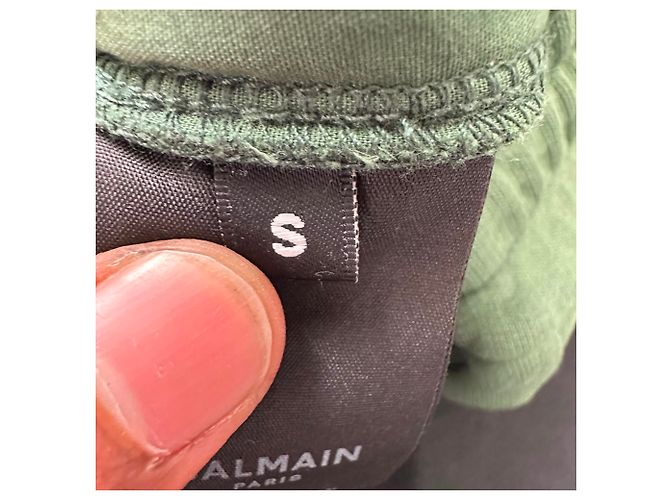 Balmain Drawstring Logo-Print Sweatpants in Olive Cotton Green Olive green - view 6